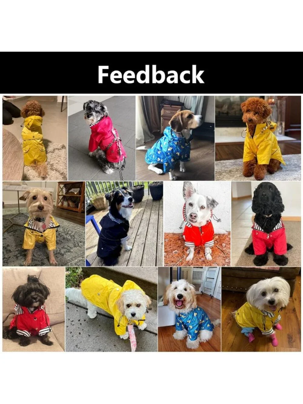 Waterproof Dog Raincoat with Reflective Buttons, Adjustable Hood & Legs - Yellow
